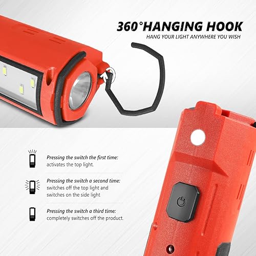Miniatura 5 de DNA MOTORING TOOLS-00176 Linterna ligera de trabajo inalámbrica de 12 V con gancho para colgar e imanes para exteriores, camping, reparación de