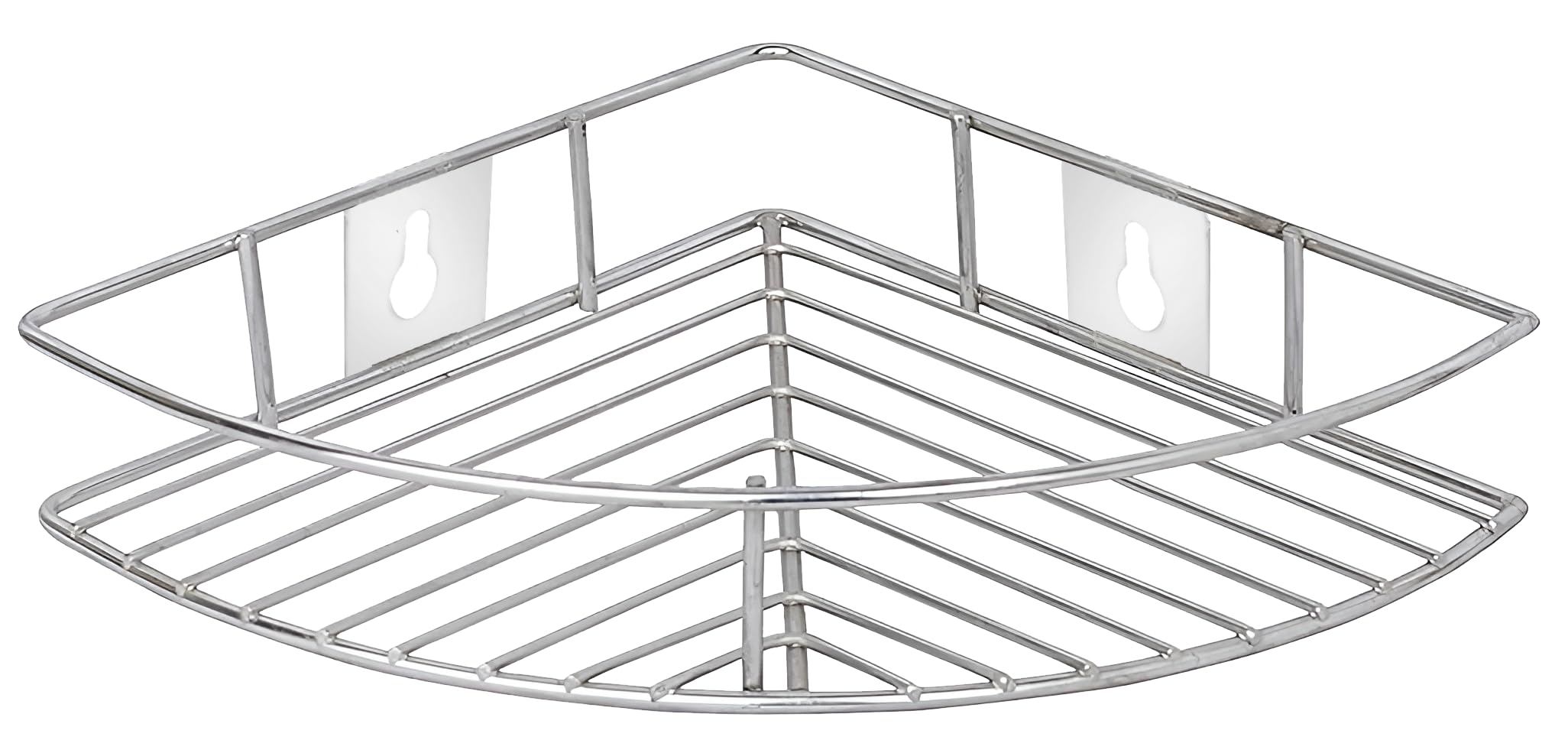 Unify Stainless Steel Multipurpose Storage Organizer - Corner Shelf for Kitchen and Bathroom, Shelf Rack, Bathroom Shelf Wall Mounted, Chrome Finish, Size: 23 x 23 x 5 cm (Set of 1)-image-14
