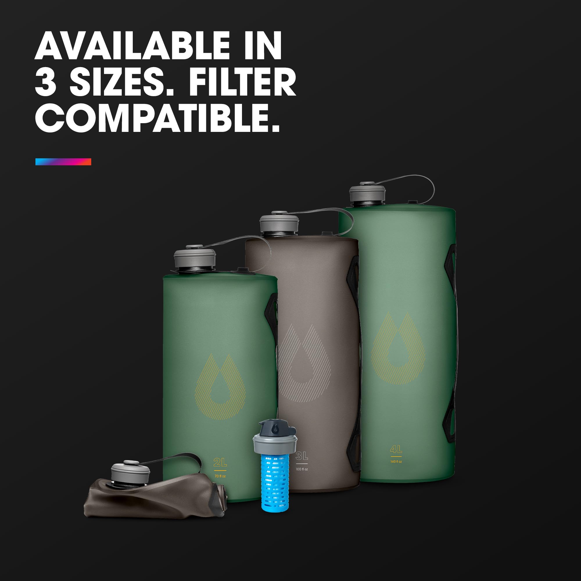 Hydrapak A822S Unisex Adult Seeker 2L ultralekki i wytrzymały pojemnik na wodę, Sultro Green