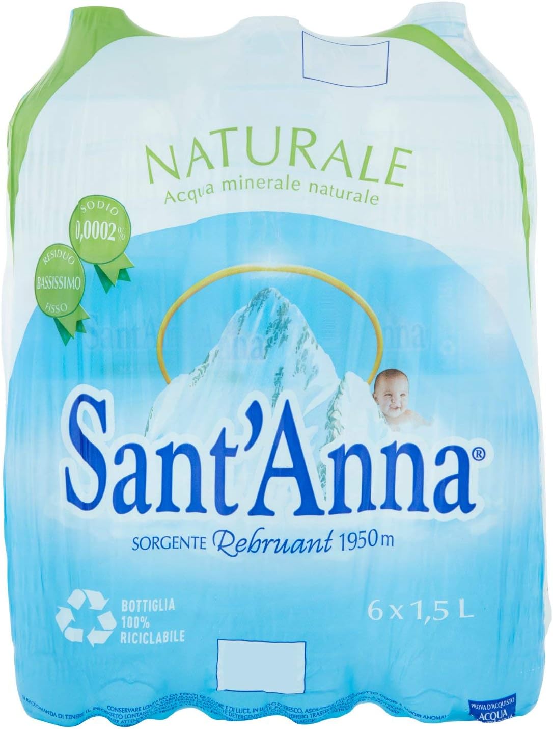 Natural mineral water 6 x 1.5 L, Transparent
