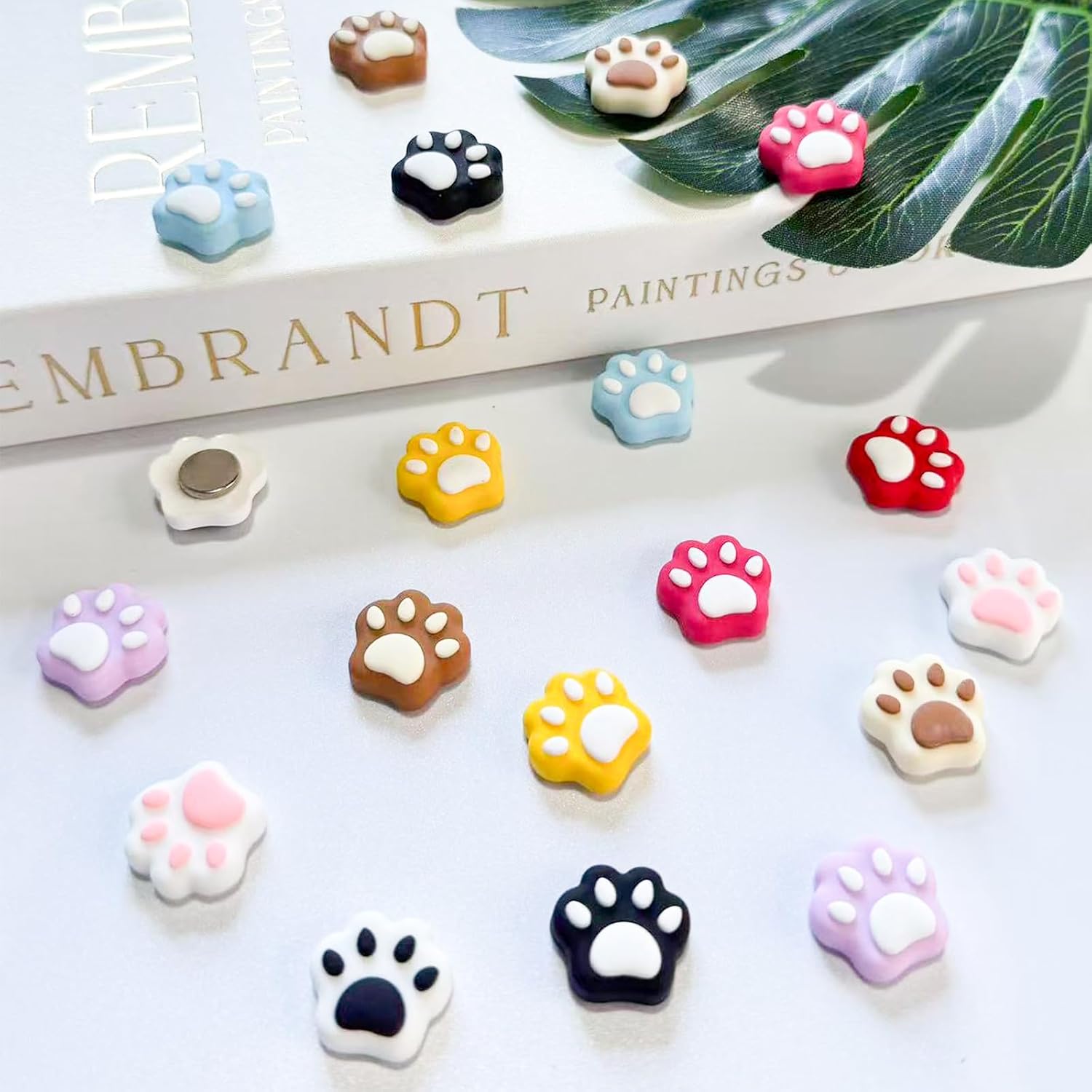 Paw Magnets Fridge,Paw Print Magnets Cute Pet Locker Whiteboard