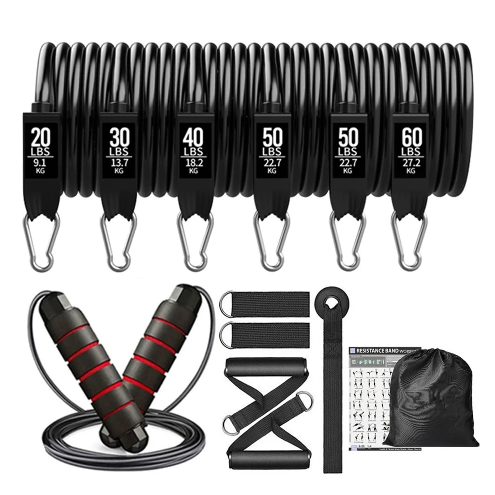 fasce di resistenza con maniglie Allenamento con fascia elastica di resistenza al bottino fitness da 300 libbre for l'allenamento