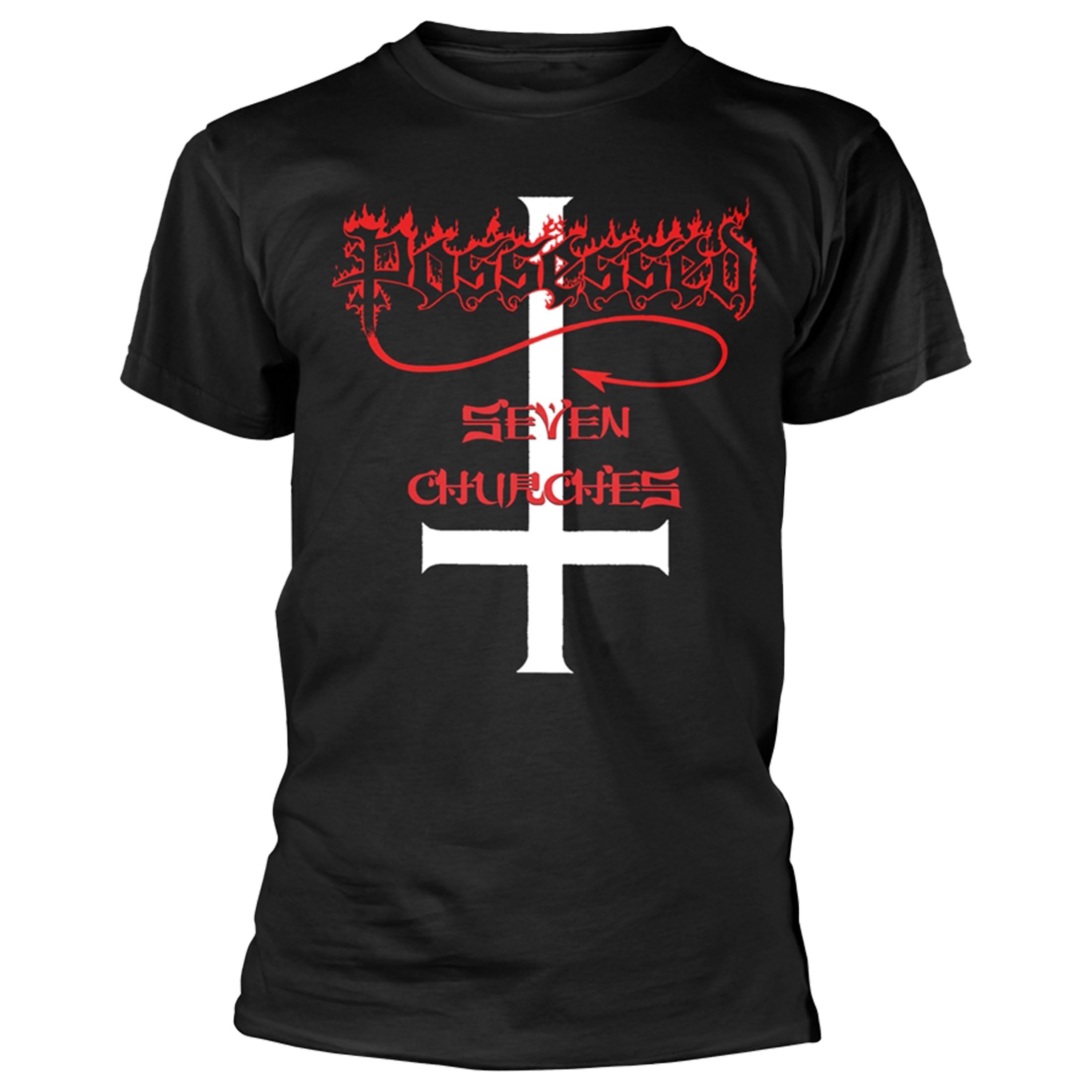 Possessed Seven Churches T Shirt L Black