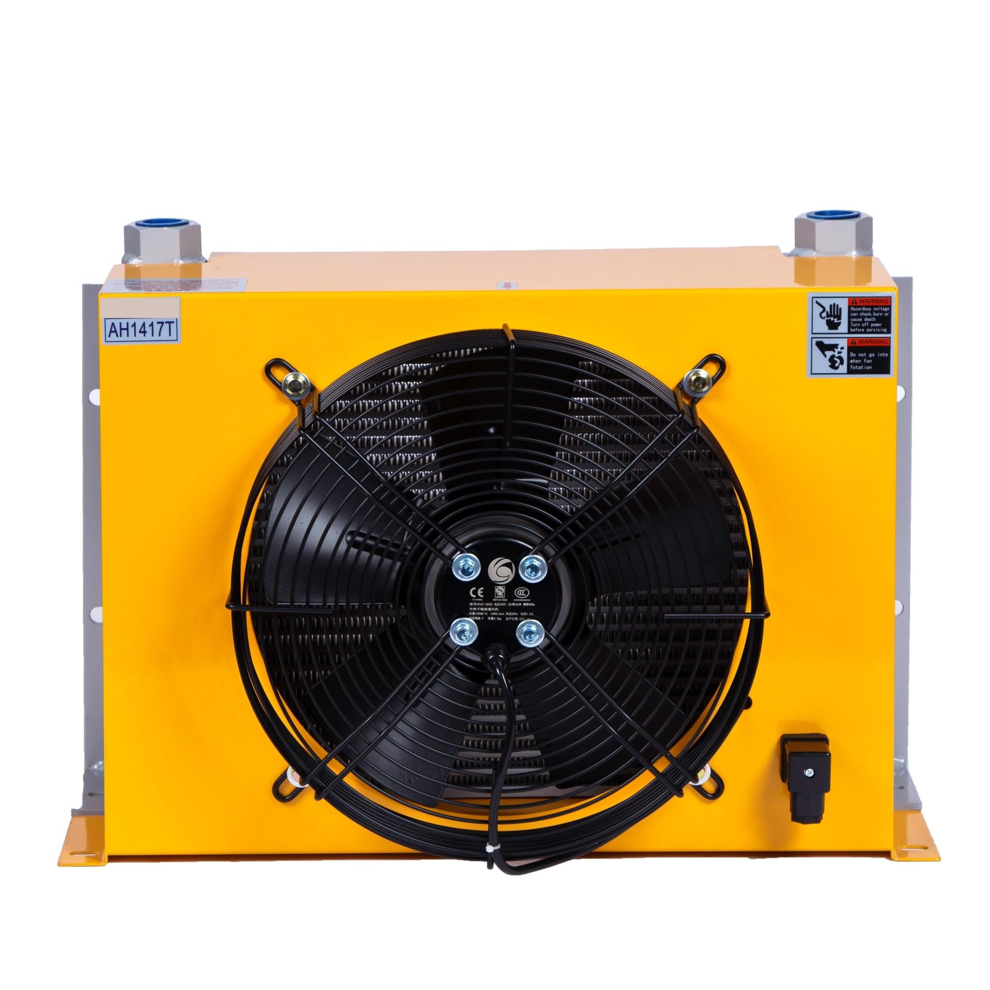 Refroidisseur d'air hydraulique AH1417T-CA, échangeur de chaleur, radiateur, ventilateur de refroidissement d'huile 12/24 V CC avec moteur Absorption efficace des chocs(DC24)