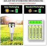 Henreepow AAA Batterie rechargeable, 1.2v Piles solaires Ni-MH, faible autodécharge, batterie préchargée triple A pour les feux de trajectoire solaire, lumières solaires extérieures (600mAh -12pack)