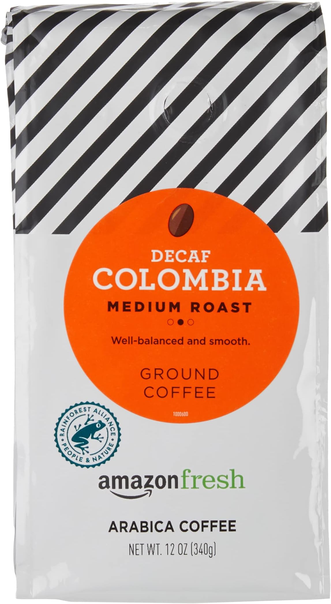 Amazon Fresh Decaf Colombia Ground Coffee, Medium Roast, 12 Ounce