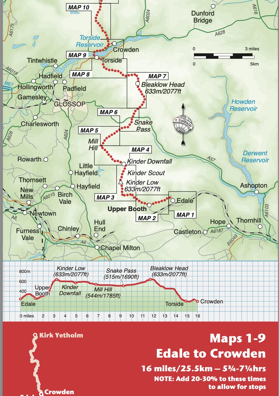 Pennine Way Edale to Kirk Yetholm Trailblazer Guide Planning Places to Stay Eat