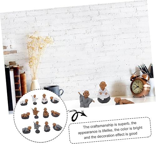 Miniatura 8 de ARTIBETTER Adorno de paisaje monje para decoración al aire libre, escultura de cristal, decoración de miniture, accesorios para tablero de