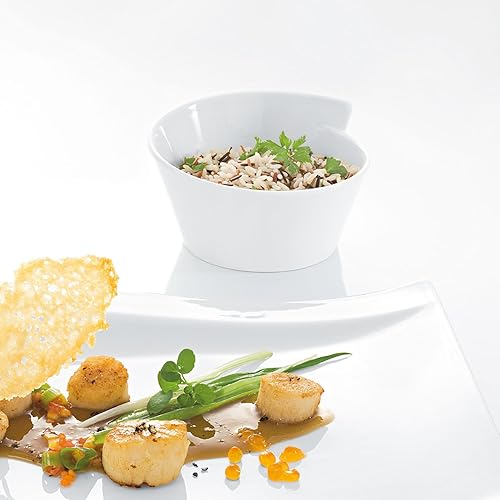 Miniatura 4 de Villeroy & Boch New Wave - Tazón redondo pequeño de arroz de porcelana, 15.5 onzas, color blanco (paquete de 2)
