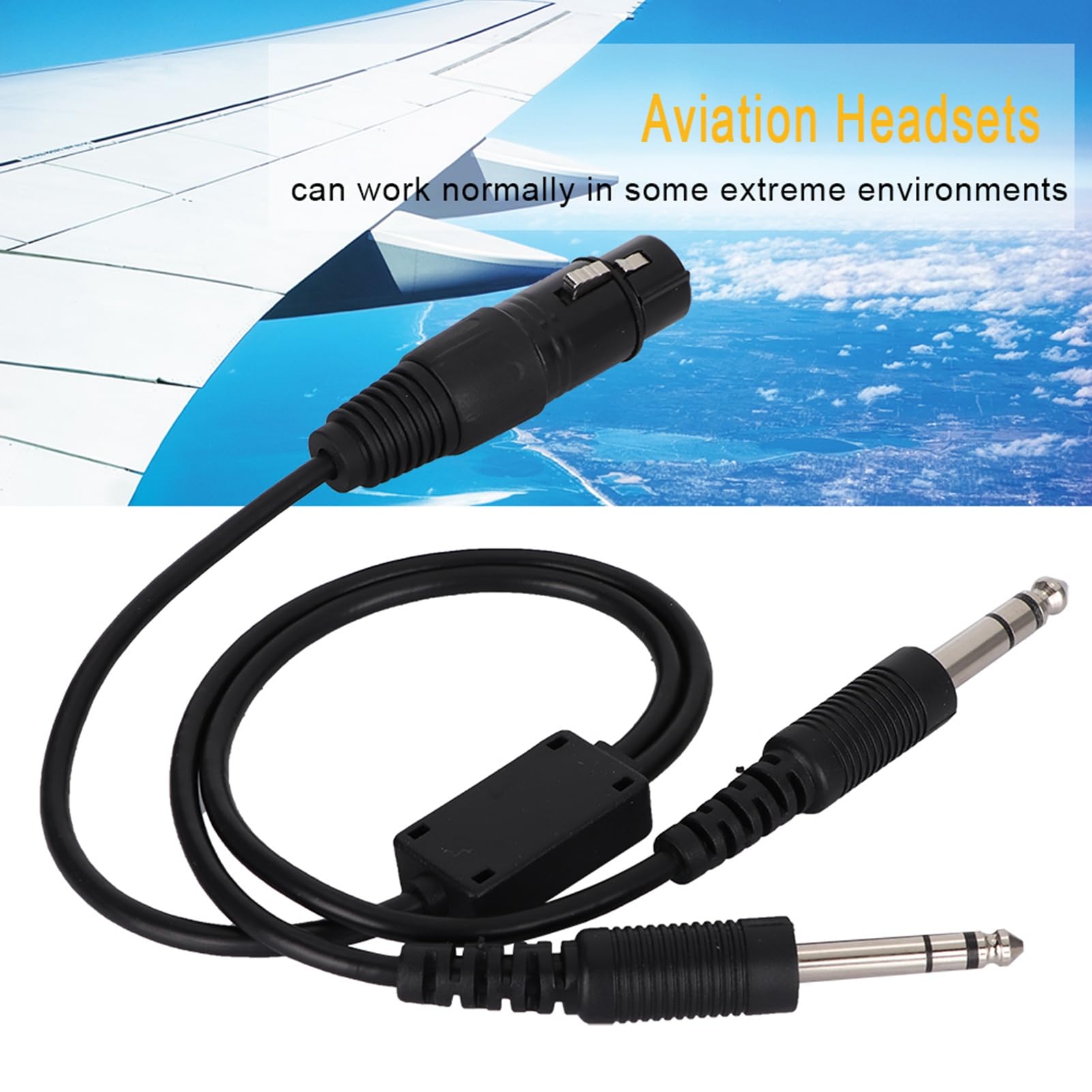 Kabel adaptera słuchawkowego Aviation podwójna wtyczka 5 -pinowa dla XLR do GA, trwały ed kabel czarny