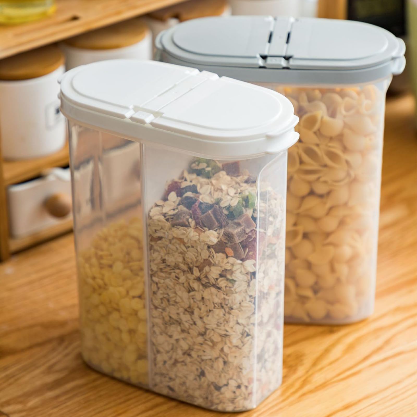 SPSMOKH 4 contenitori ermetici per cereali, da 2,2 l, con