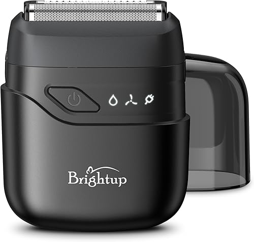Miniatura 9 de Brightup Afeitadoras eléctricas de aluminio para hombres, mini maquinilla de afeitar eléctrica para afeitarse la cara, afeitadora compacta de viaje