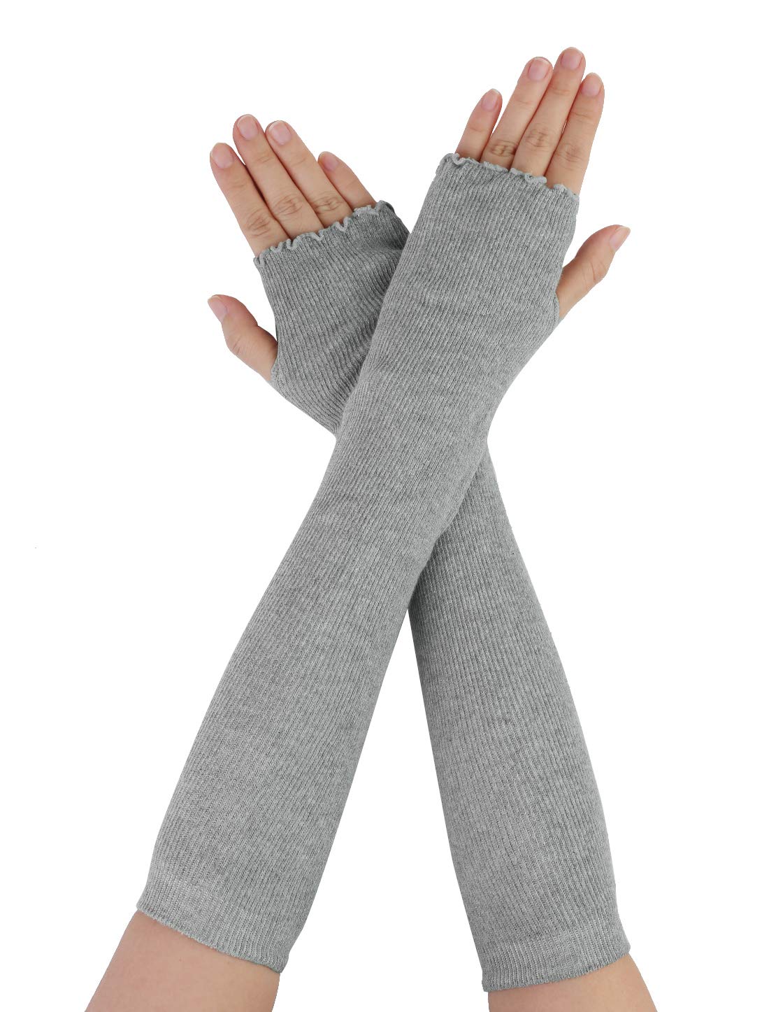 Guantes sin dedos Allegra K largos para evitar el frío en brazos 7