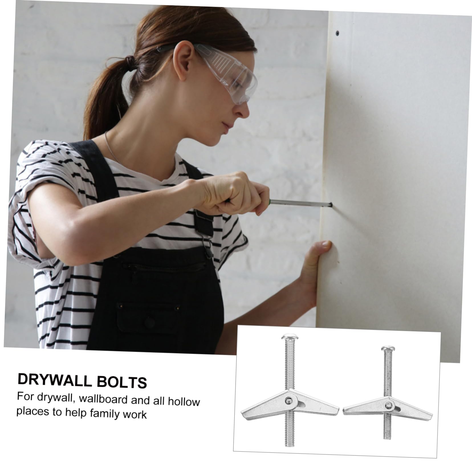 HAWILLOSCH Drywall Anchor Repair Kit 20pcs Ceiling Hooks Heavy Duty Toggle Bolts and Wing Nuts