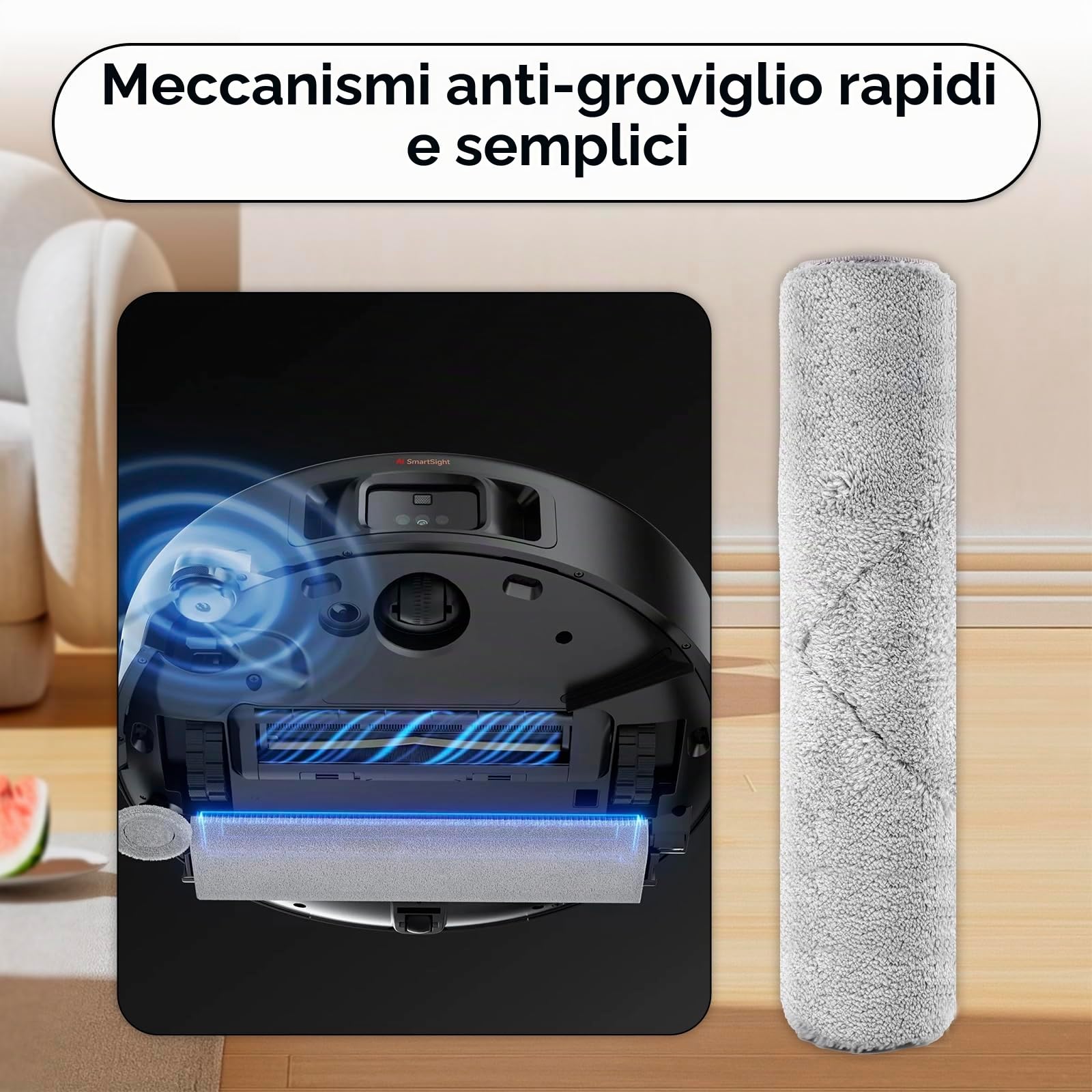 (20 pezzi) Z50 Ultra pezzi di ricambio compatibile con aspirapolvere robot Mova Z50 Ultra/Z5/Z5 Pro Ultra, 1 spazzola rotante, 1 mop catena binaria, 6 filtri HEPA, 6 sacchetti per polvere, 6 spazzole