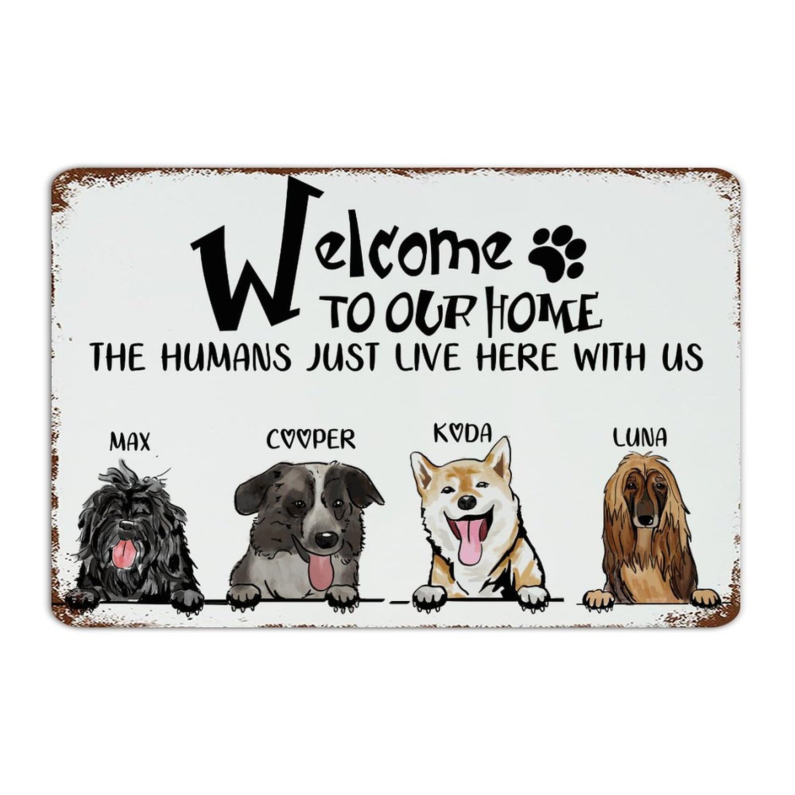 Décoration de grotte pour homme et plaque métal vintage Welcome to Our Home
