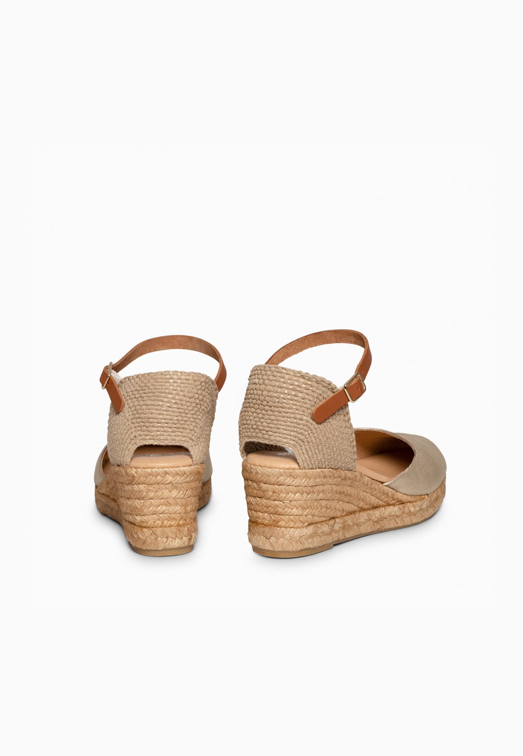 miMaO. Espadrilles à Talon compensé en Cuir. Fabriquées artisanalement