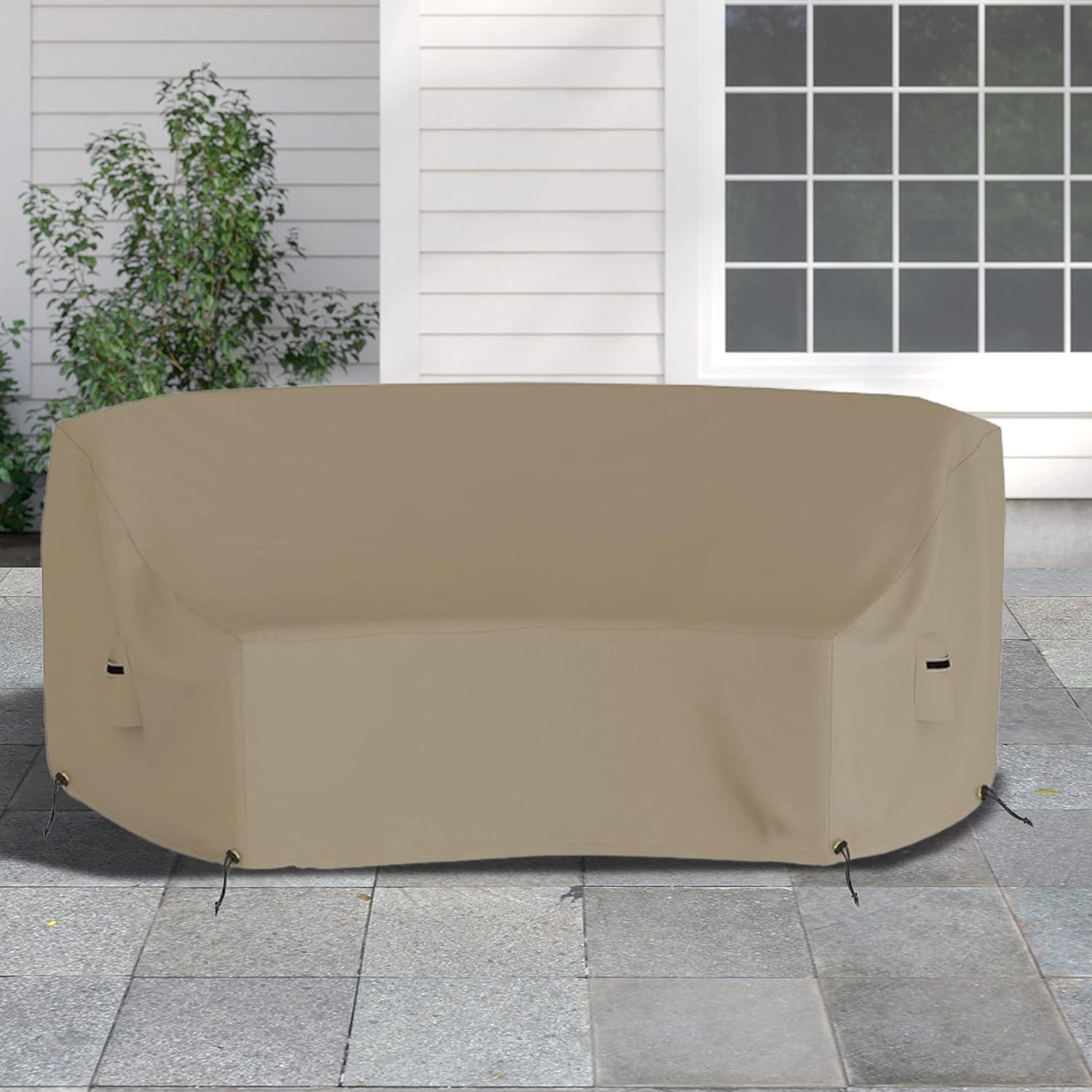 Covers&All Curved Outdoor Couch Cover, 1000D Waterproof, UV