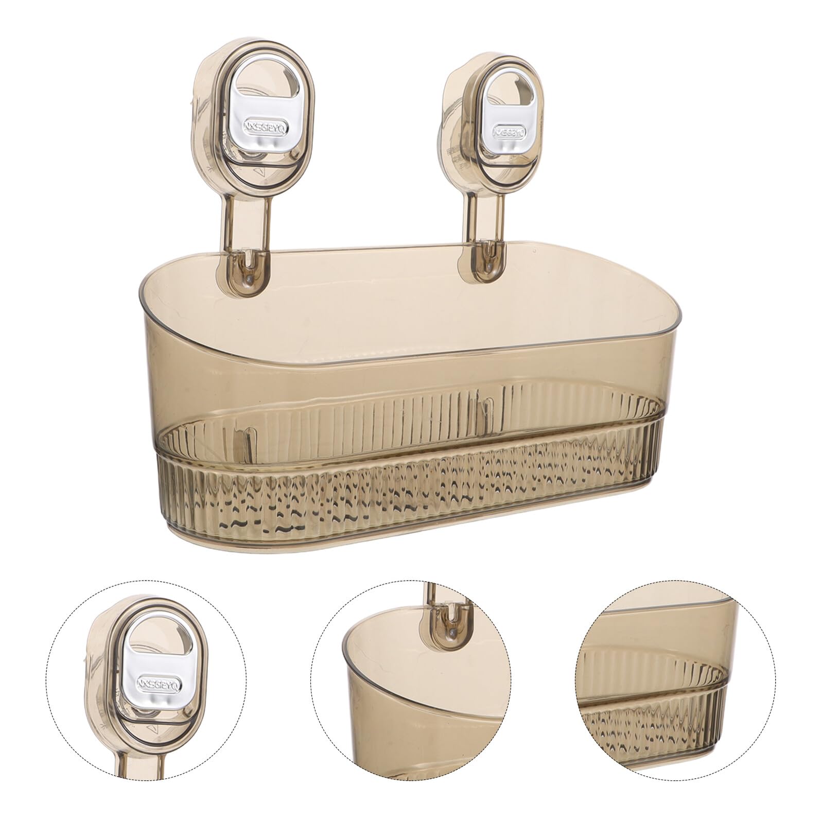 PRETYZOOM Organizador de Ducha Ventosas 2 Unidades, Estante Acrílico Transparente Drenaje, sin Taladro para Baño, Soporte Móvil para Productos de Cuidado Personal
