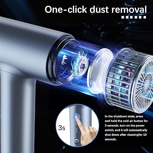 Miniatura 3 de Secador de pelo, secador de pelo iónico profesional sin escobillas con difusor, boquillas magnéticas, 0.83 libras, 2000 W, 60 dB, 3 ajustes de calor