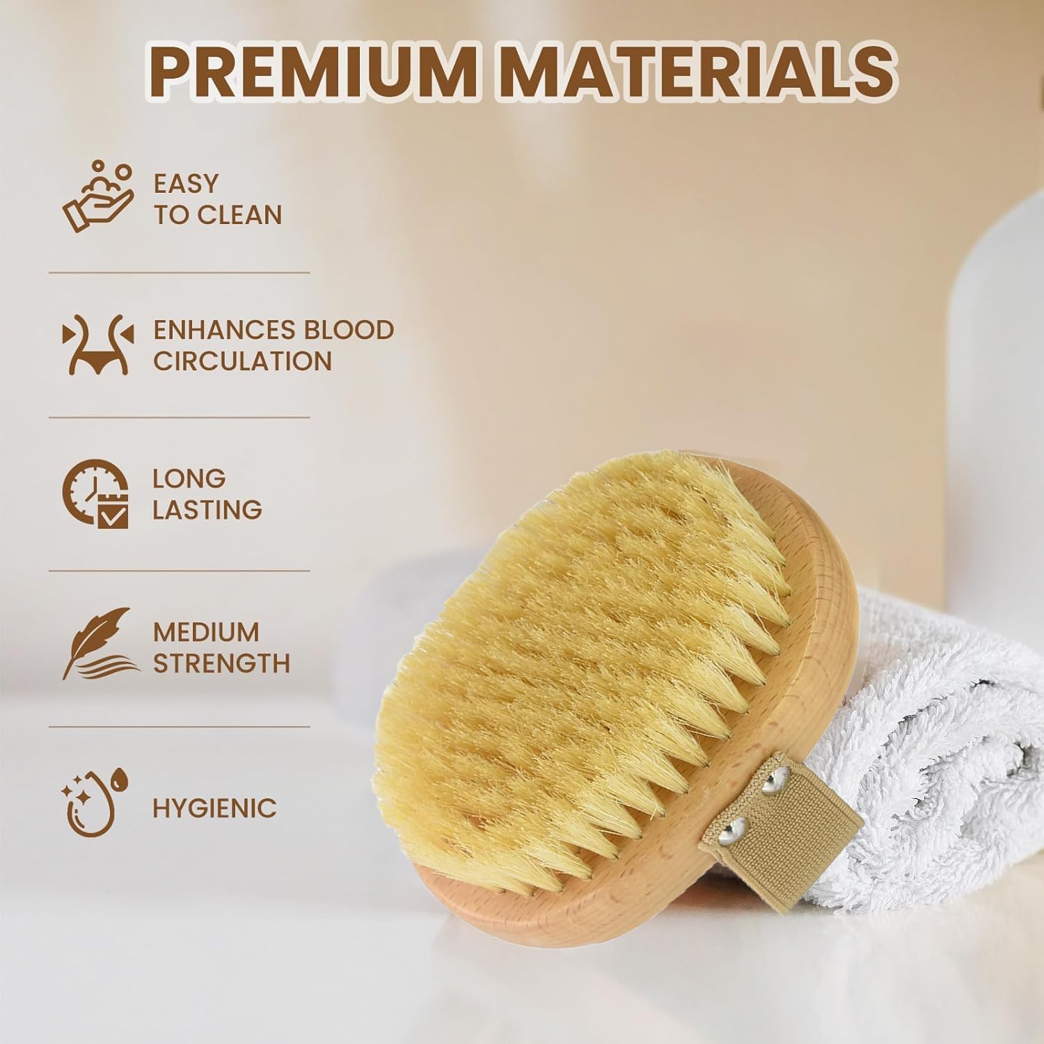 Dry Brushing Body Brush,Natural Bristle Exfoliating Body Scrubbers for Dead Skin,Cellulite,Lymphatic Drainage and Improve Blood Circulation - Image 7