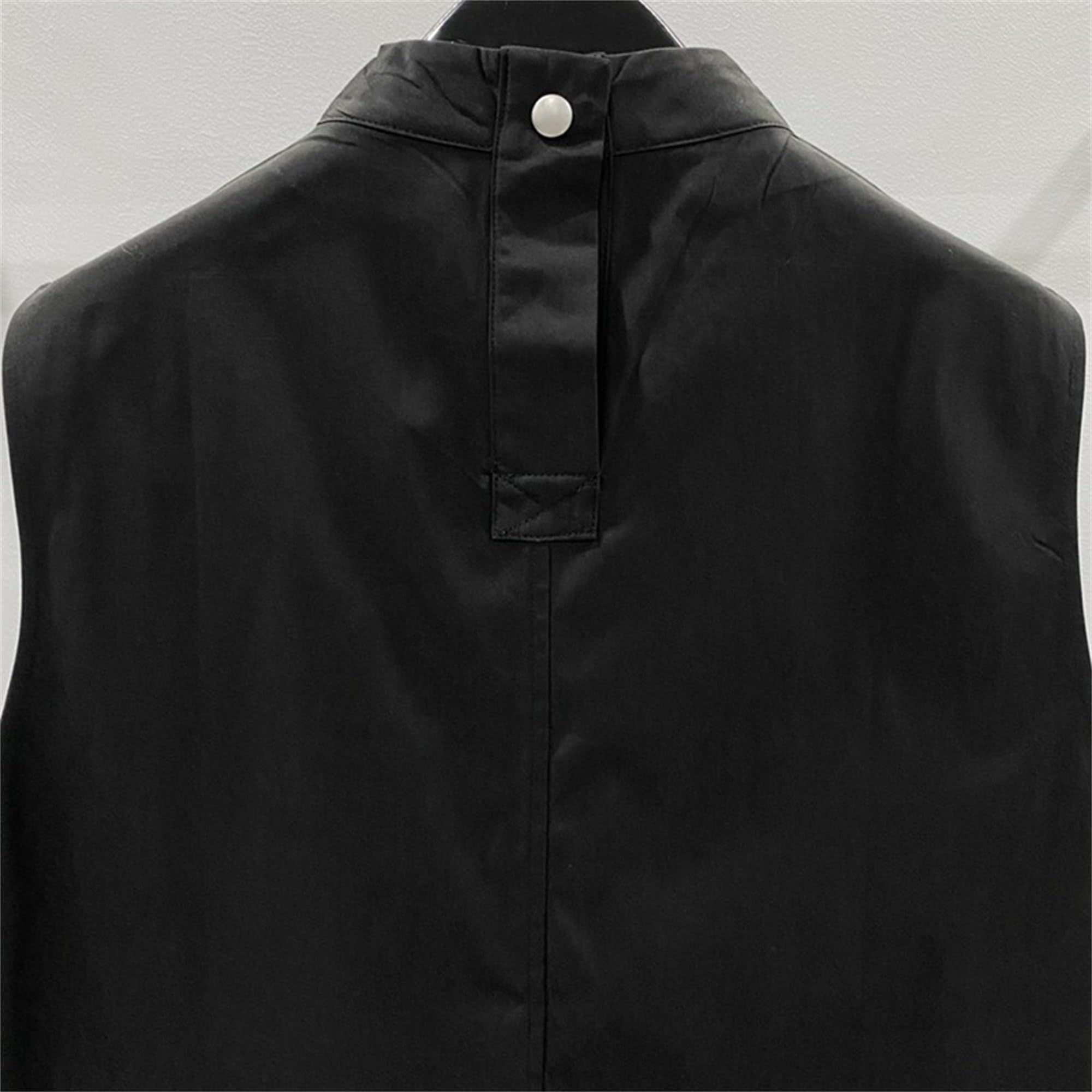 Débardeur pour homme à col montant et boucle - Style streetwear - Couleur unie - Tendance - Sans manches