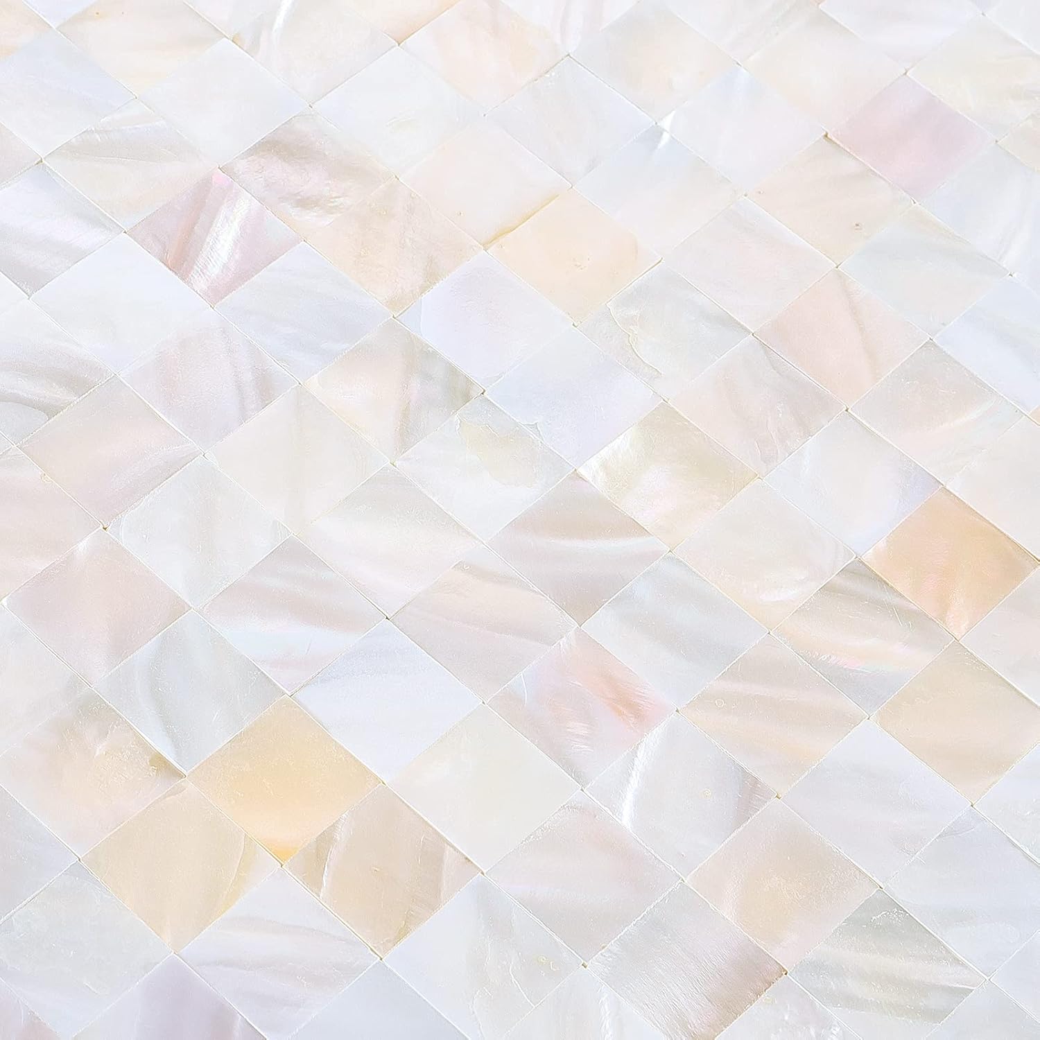 Peel and Stick Backsplash Mother of Pearl Tile, Yew & Tulip Self-Adhesive Natural Nacre Shell Seamless 12”x12” Mosaic for Kitchen Backsplash Home Decor (Natural White, 10 Sheets/Box, 10 sq.ft.)