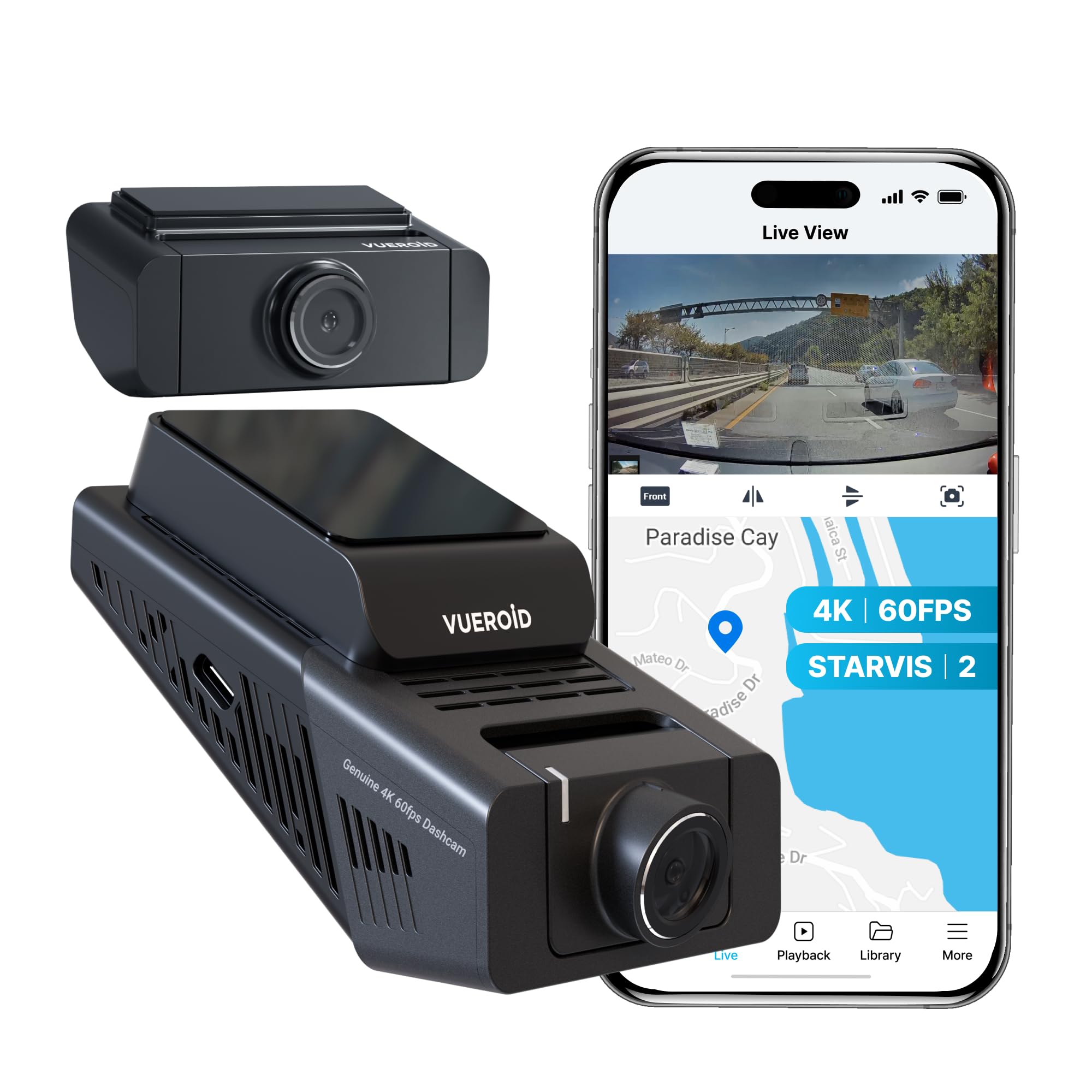 S1 4K Infinite 2 Channel Dash Cam Front and Rear Car Camera 4K 2 5K Dash Camera for