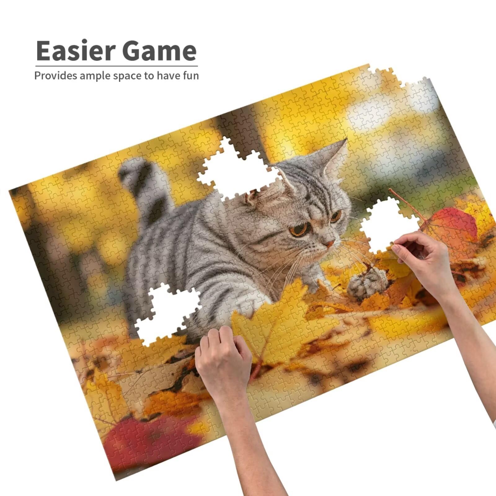 Puzzle z kotem, 3000 elementów, pułapki, puzzle dla dorosłych, z pudełkiem na prezent, "zrób to sam", duże drewniane puzzle dla dorosłych, gra zręcznościowa dla całej rodziny, prezenty dla kobiet, 81