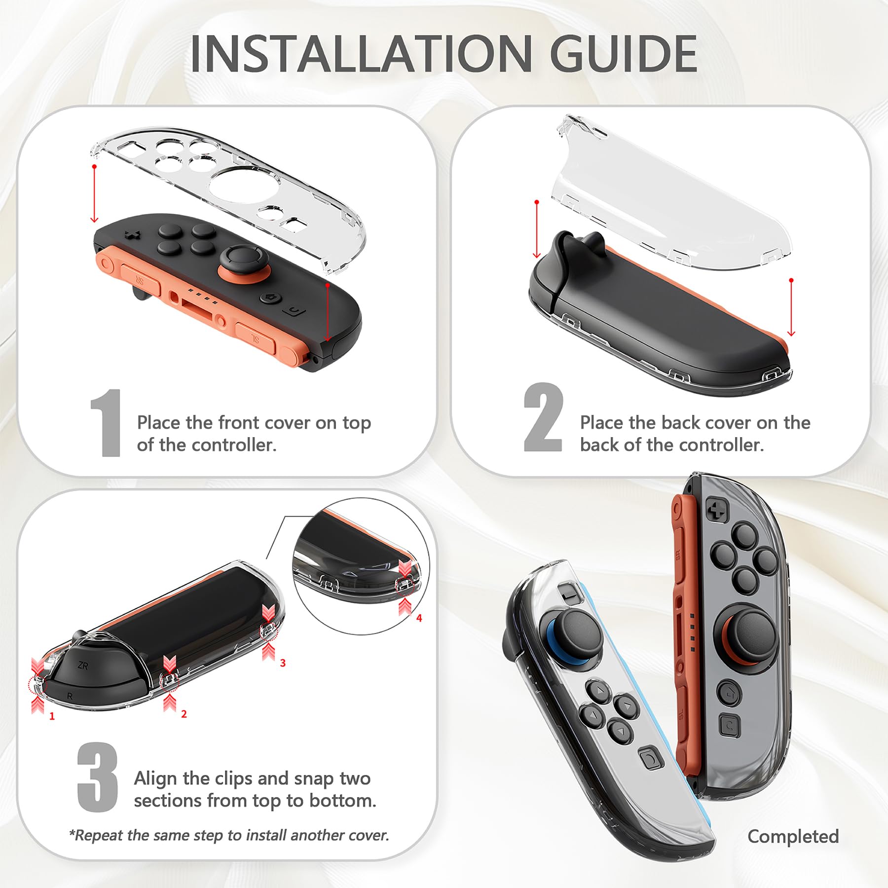 PlayVital Cover per Nintendo Switch 2 Custodia Rigida Dockable Protettiva Antigraffio, Copri Analogici/Tasti per Joycon, Supporto Pieghevole Accessori per Switch 2 Console, Trasparente Viola Rosa
