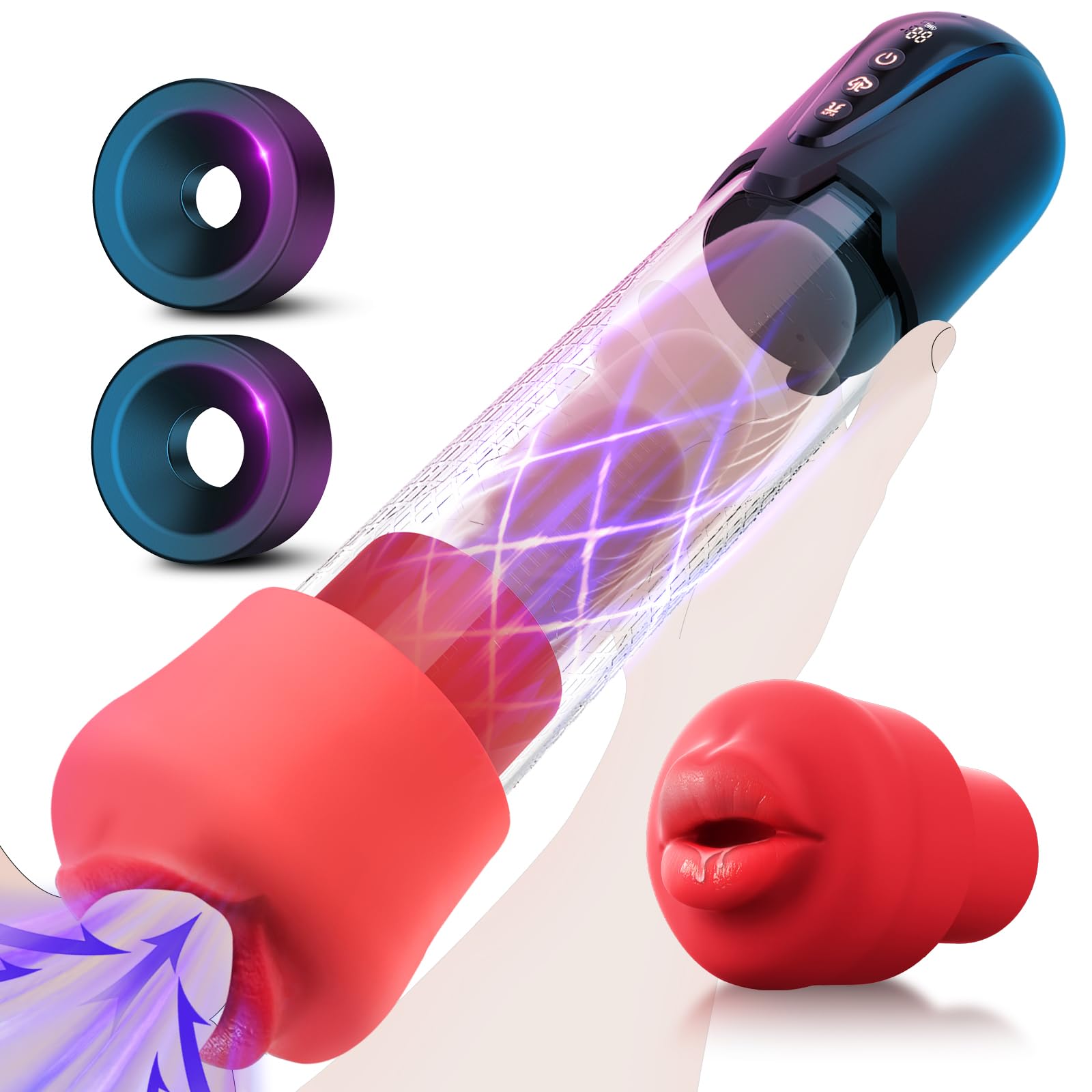 Gobeken Pompe à Pénis sex toýs homme Masturbateurs masculins avec 4 D'aspiration& 6 modes entraînement,Vakuum pumpe pompe pénis Vibromasseurs avec Vaginette Silicone, Sextoy Homme Masturbateur