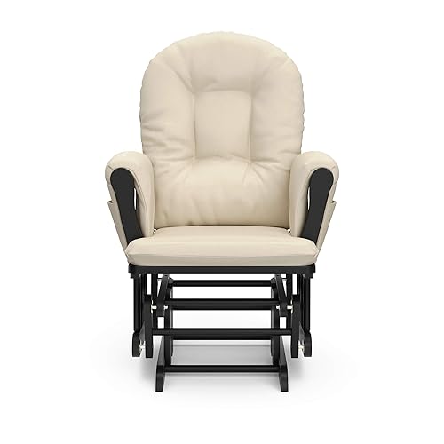Miniatura 53 de Storkcraft Mecedora y otomana, cojín acolchado, bolsillo de almacenamiento, rodamientos de metal cerrados para un movimiento suave, fácil