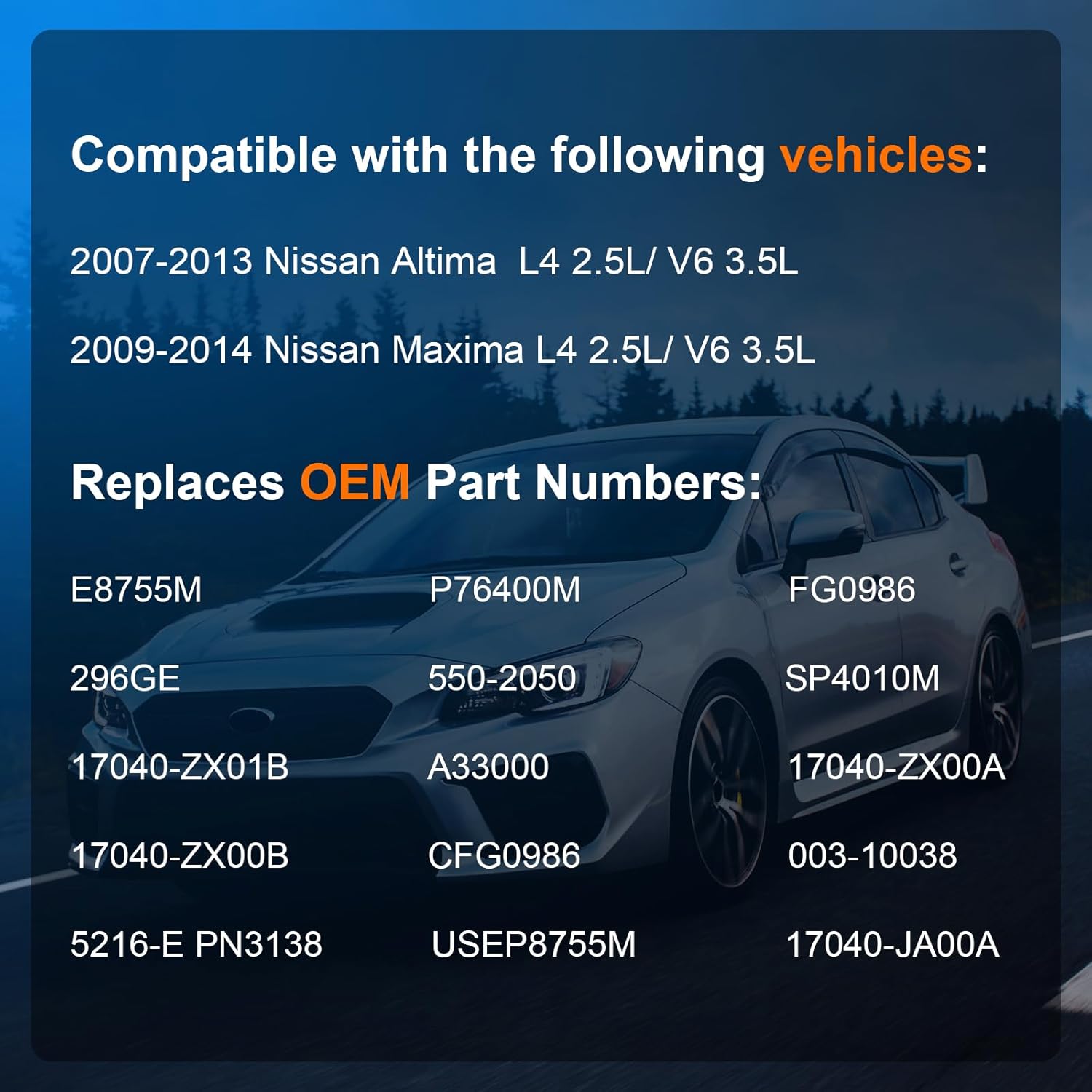 Electric Fuel Pump Assembly Compatible with 2007 2008 2009 2010 2011 2012 2013 Nissan Altima, 2009-2014 Maxima (2.5L L4, 3.5L V6), Replaces E8755M