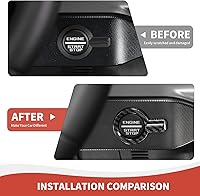 Vista 5 de Cubierta para botón de arranque Bronco, ajuste del botón de arranque del motor compatible con accesorios interiores Ford Bronco 2021-2025, fibra