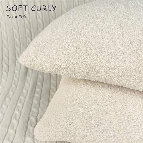 Miniatura 3 de Bunliuys 1 paquete de fundas de almohada de piel sintética rizada de 18 x 18 pulgadas, fundas de almohada de doble cara, fundas de almohada