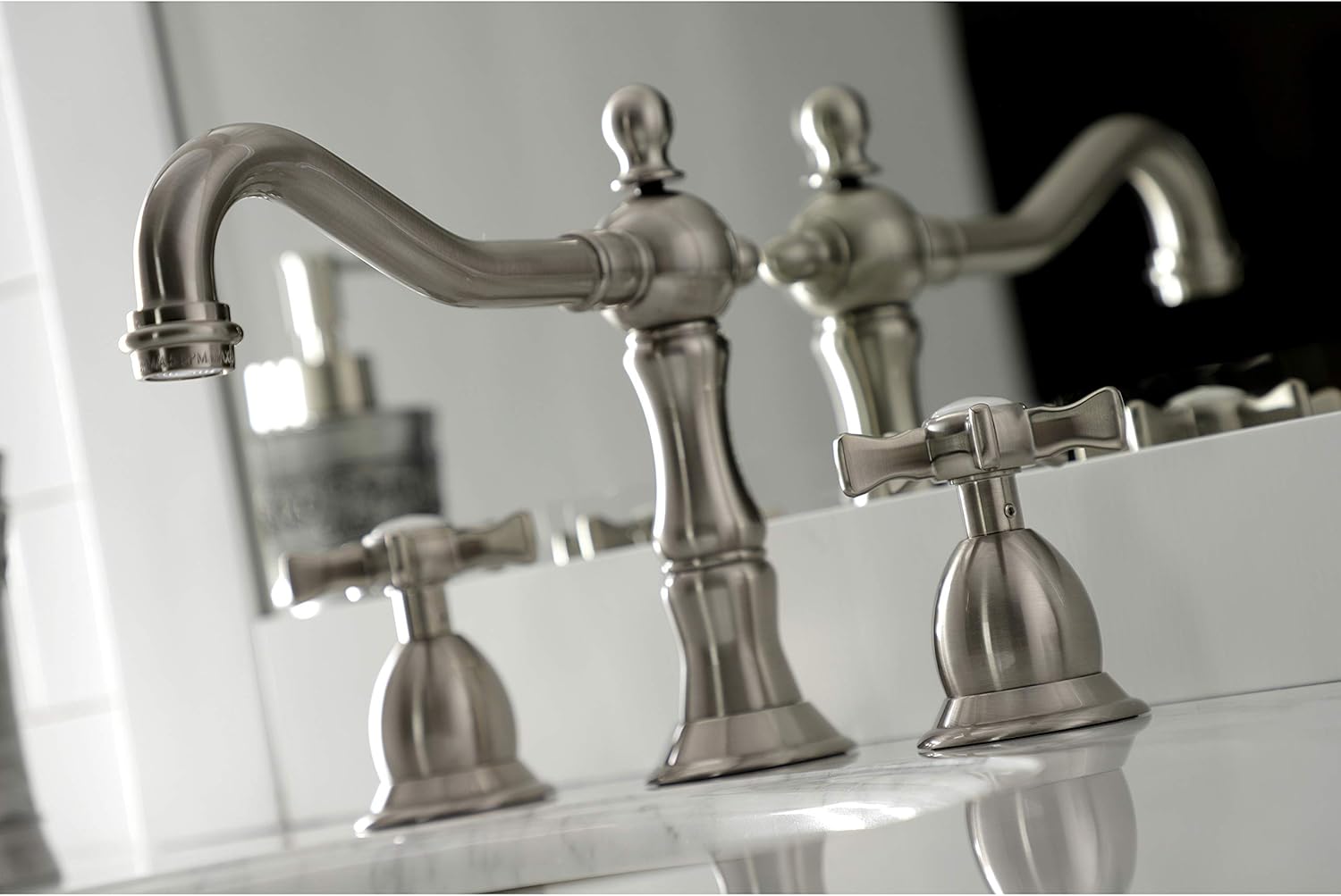 Kingston Brass KS1978NX Hamilton Widespread Bathroom Faucet, Brushed Nickel 8 x 7.56 x 7.44