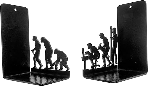 Miniatura 7 de Sujetalibros decorativos de metal Human Evolution para libros pesados y biblioteca