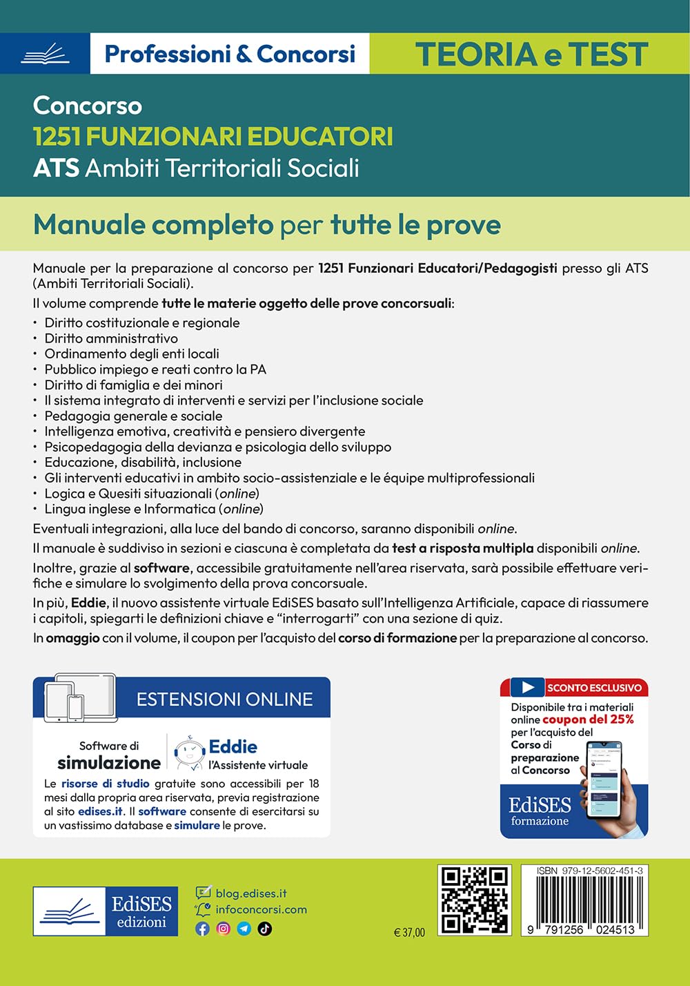 Concorso ATS Ambiti Territoriali Sociali. 1251 funzionari educatori. Manuale completo per tutte le prove. Con software e assistente virtuale