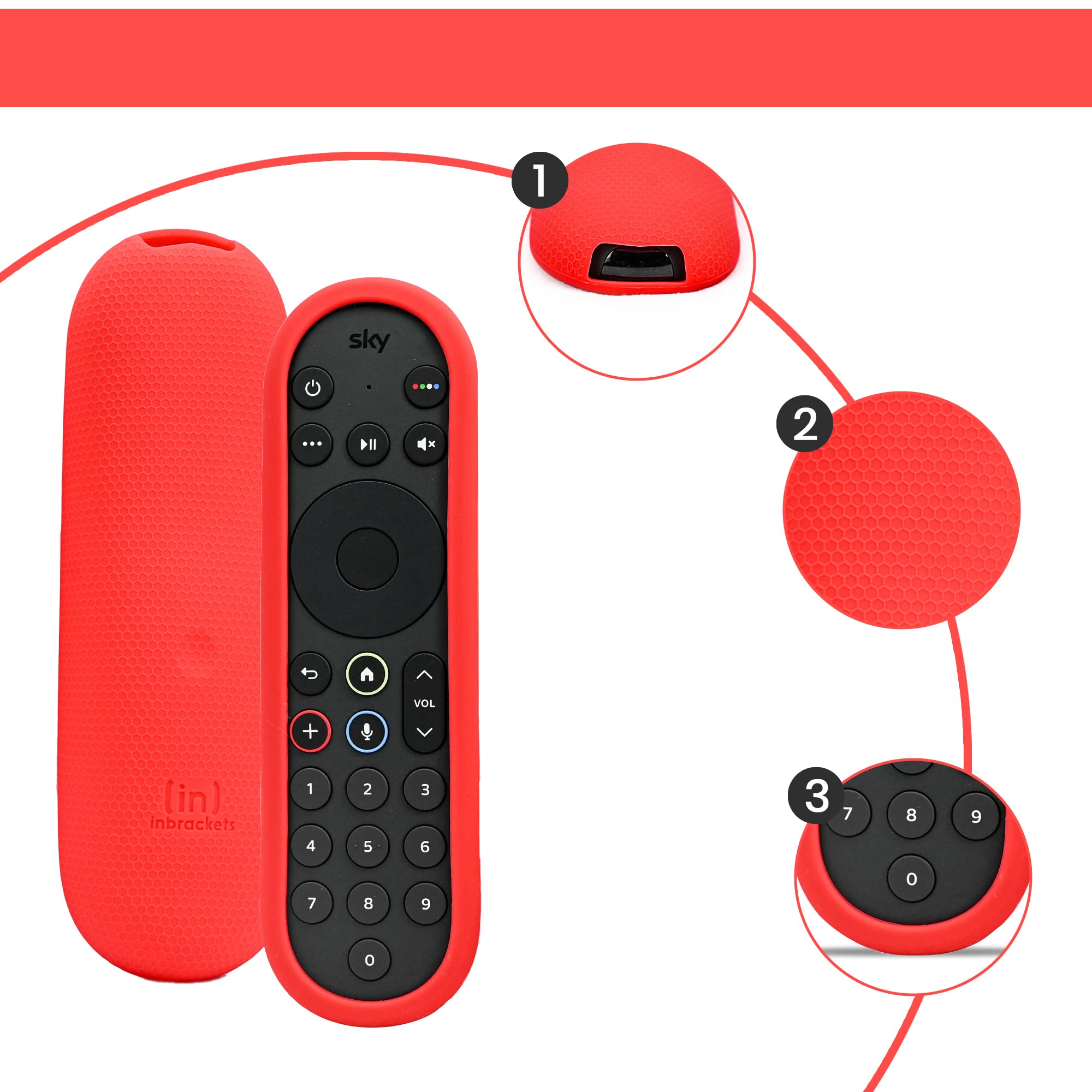 Custodia Protettiva Grigia Per Telecomando Sky Glass - Antiurto E