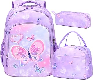 Girls Backpack for Elementary School Bookbag Kids Backpacks for Girls 3 in 1 Set Back to School
