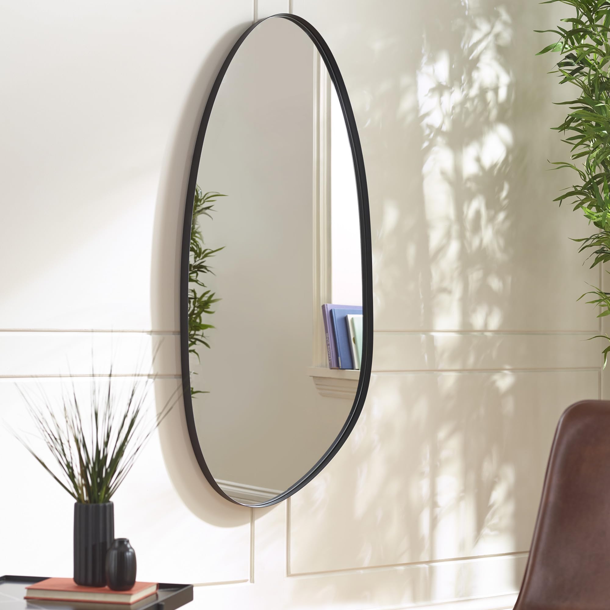 Julian Bowen Rushmore Black Metal 95cm Organic Shaped Wall Mirror