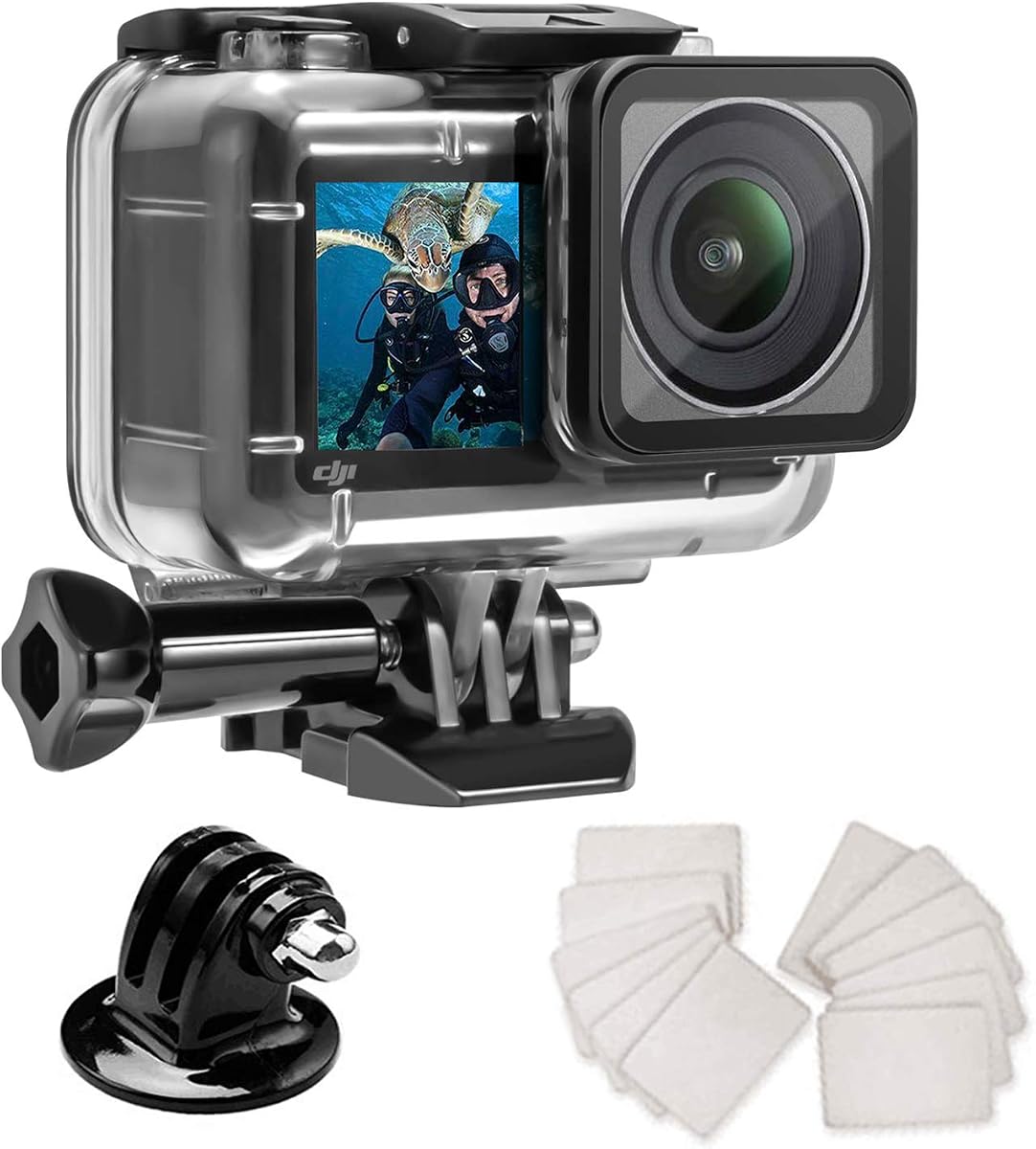 Waterproof Case for DJI OSMO Action Camera Accessories, Housing Case Protective Shell with Anti Fog Inserts Suitable for Underwater Diving Photography 200FT/61M