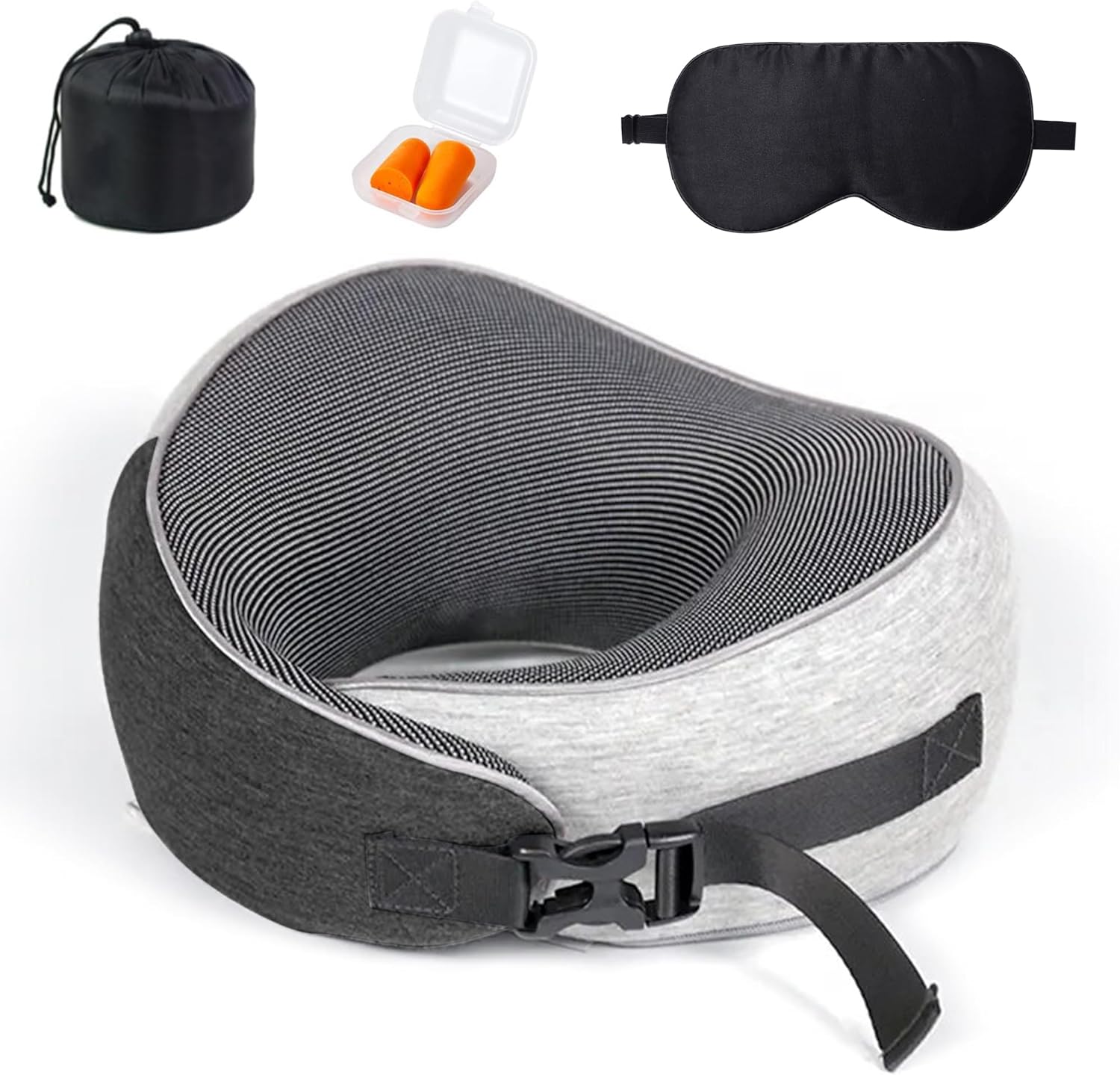 Travel Neck Pillow – Memory Foam Neck Pillow for Airplanes, Car and Office | 360 Degree Neck Support | Breathable & Lightweight Pillow, Ideal for Adult and Kids | with Ear plugs,bag, Eye Mask Travel Neck Pillow – Memory Foam Neck Pillow for Airplanes, Car and Office | 360 Degree Neck Support | Breathable & Lightweight Pillow, Ideal for Adult and Kids | with Ear plugs,bag, Eye Mask