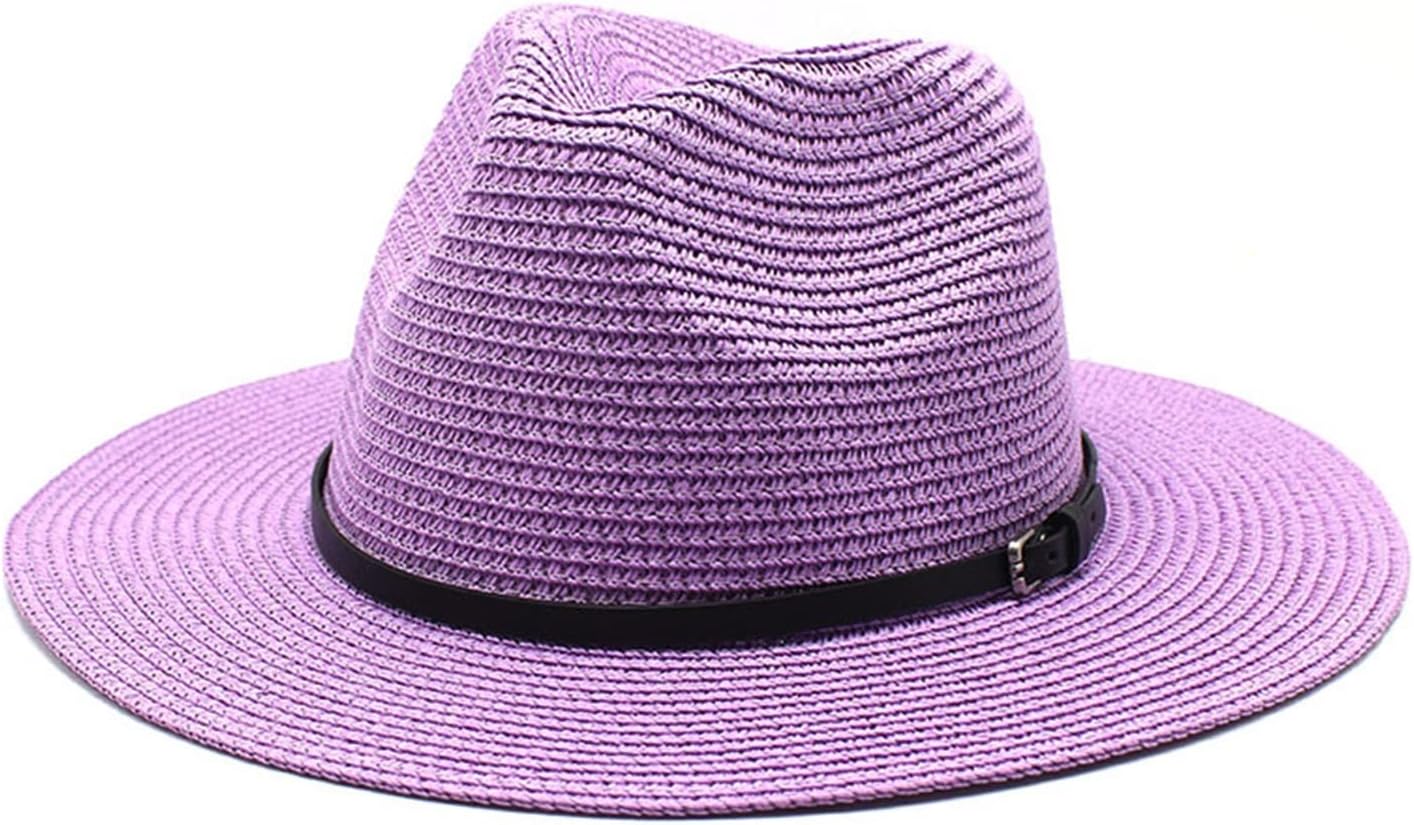 Summer Beach Paper Straw Hat for Women Colorfuls Panama Vacation Sun Caps Wide Brim