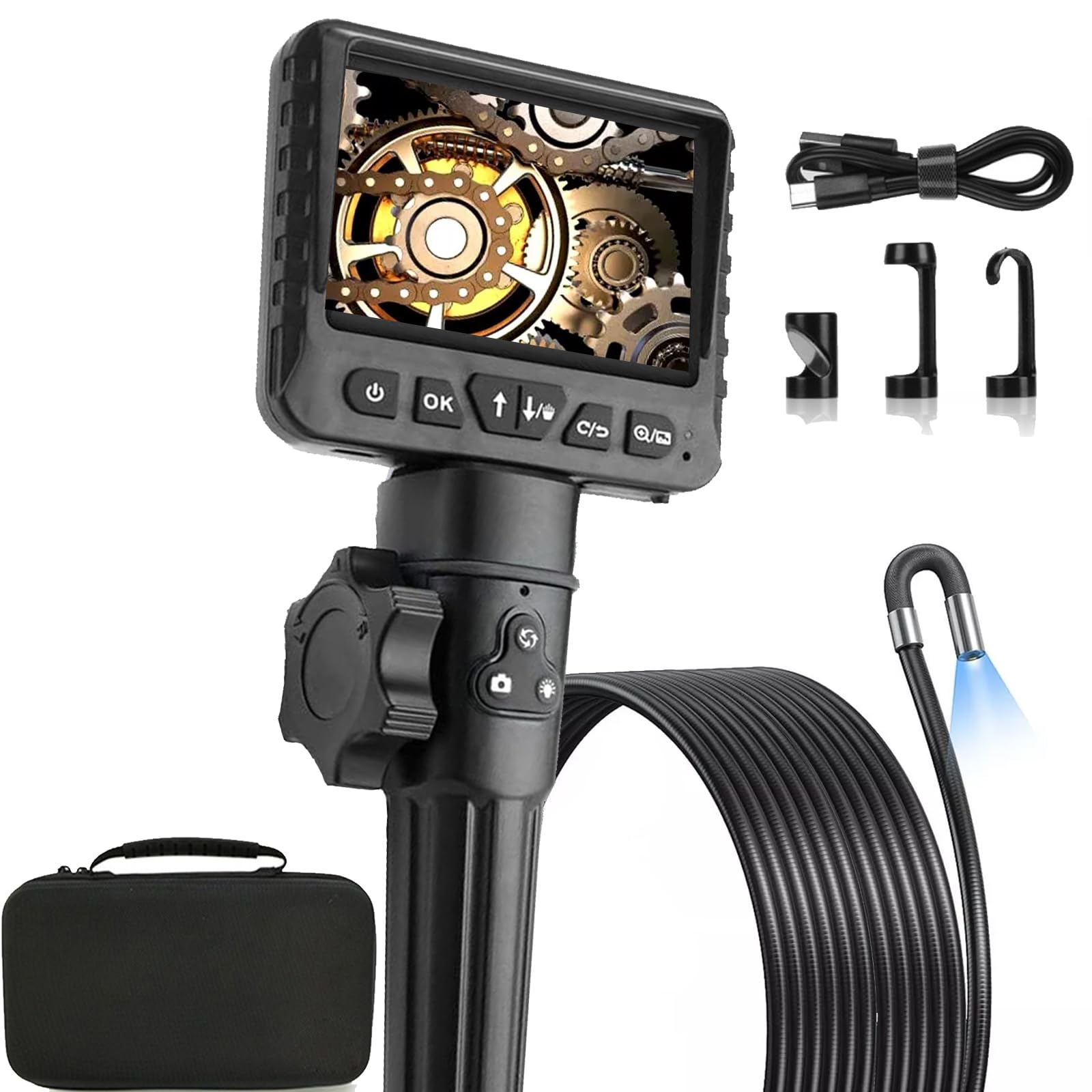 ファイバースコープ Amazon | ファイバースコープカメラ 5.5mm極細デュアルレンズ 5M