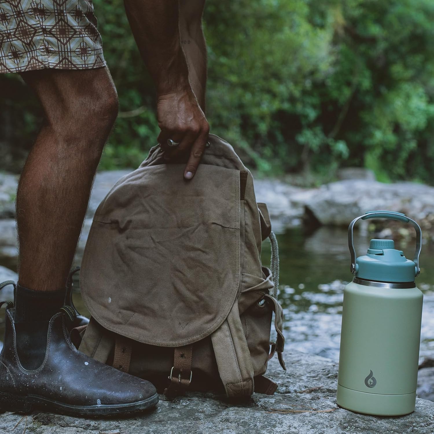 BJPKPK 64oz Insulated Water Bottles, Dishwasher Safe Half gallon Water Bottle with Metal Handle, BPA Free Spout Lid & Detachable Bowl, Large Stainless Steel Jugs, Milky White - Image 6
