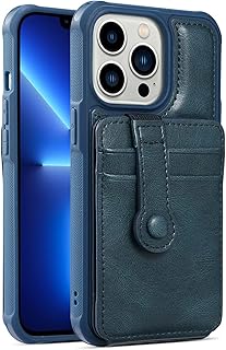 DAVNO Funda para iPhone 14/14 Plus/14 Pro/14 Pro Max, Flip Folio PU Cartera de piel sintética Cierre magnético Cubierta protectora, con ranura para tarjeta Funda a prueba de golpes (Color : Azul,