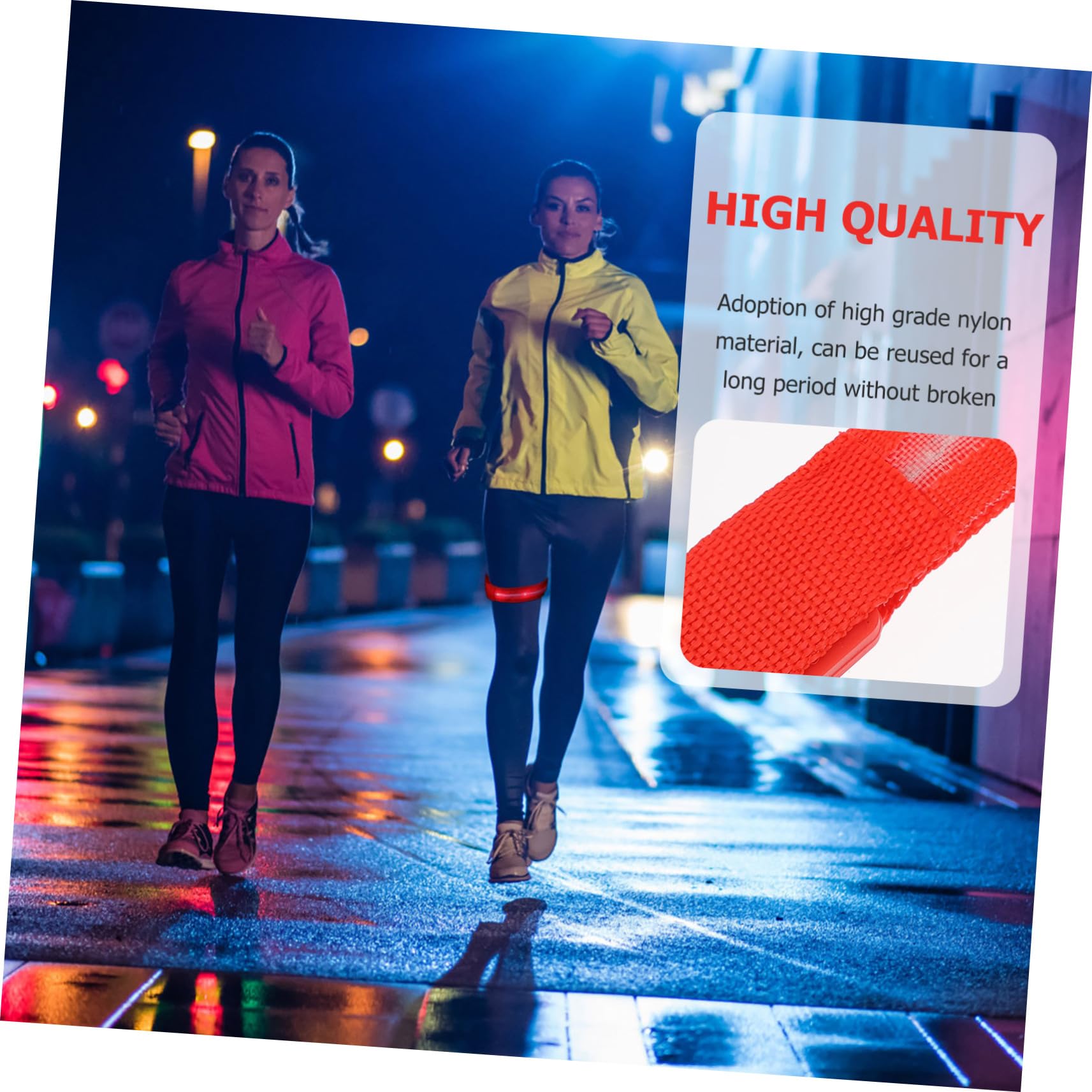 ifundom 3 pcs Glowing Running Wrist Belt LED Light Arm Band for Night Visibility for Outdoor Activities Lightweight and Comfortable Red