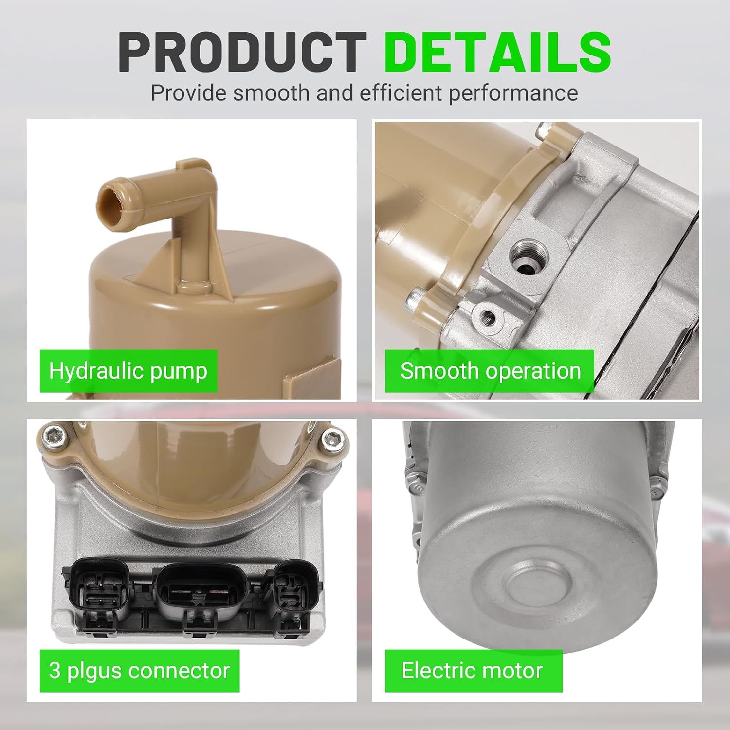 LEAPTREND 3 Plugs Electric Power Steering Pump Assembly Compatible with Mazda 3 2.0L 2.3L 2005-2009; Mazda 5 2.3L 2006-2010