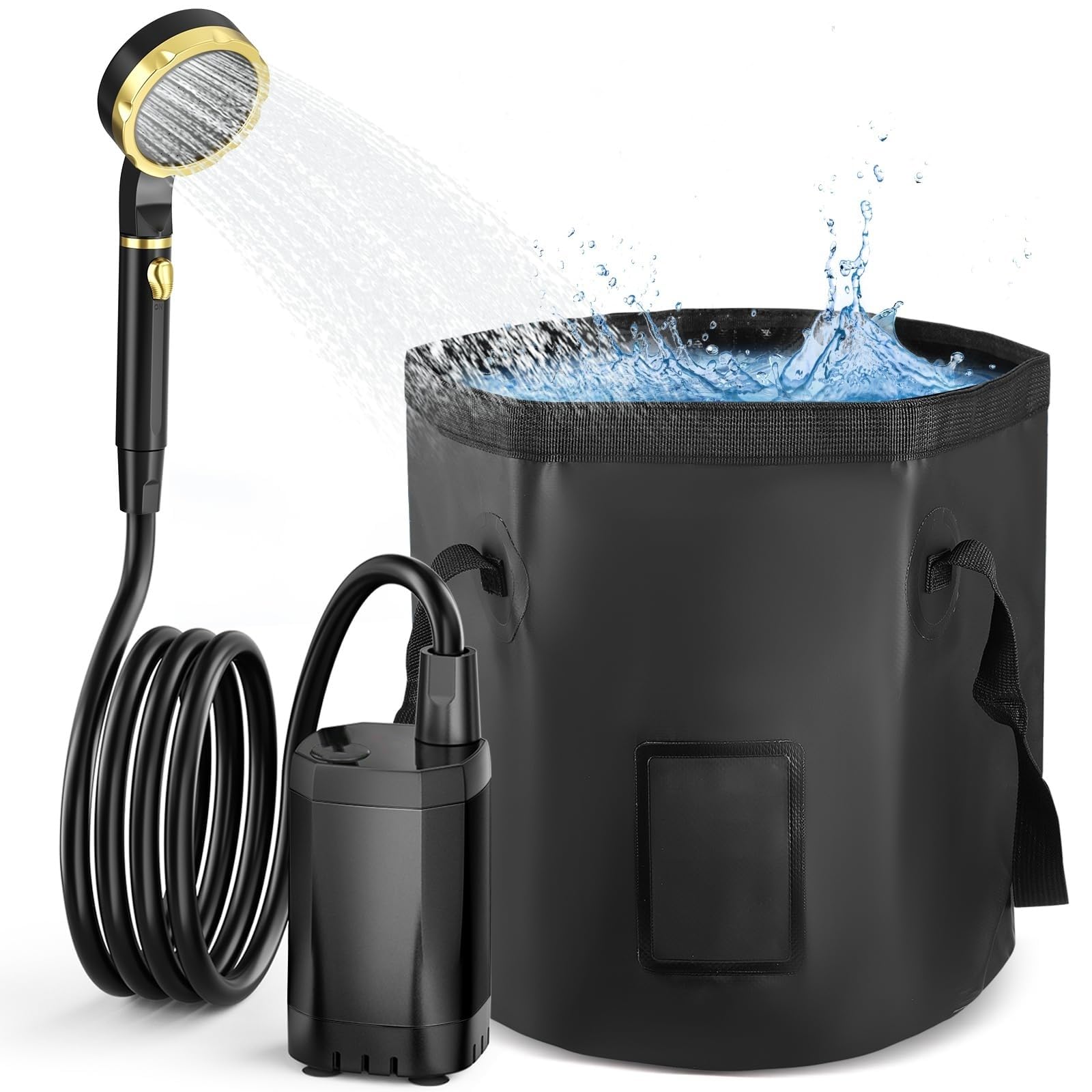 Douche de Camping Douche Portable 20L Douche Portable chauffante Douche Exterieur Pompe de Douche Électrique Rechargeable Kit Douche de Camping pour Extérieure Camping Randonnée